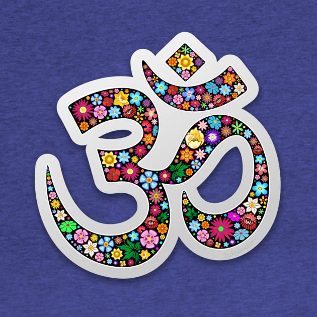 Namaste Yoga Floral Symbol by BluedarkArt